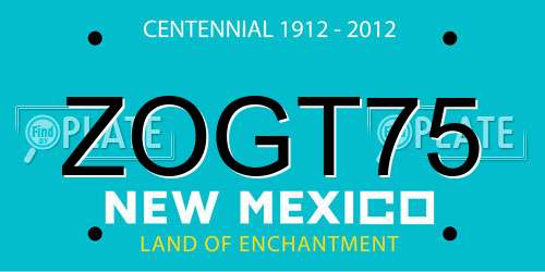 ZOGT75 New Mexico License Plate