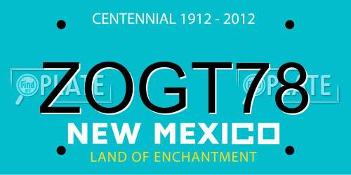 ZOGT78 New Mexico License Plate