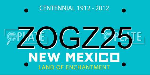 ZOGZ25 New Mexico License Plate