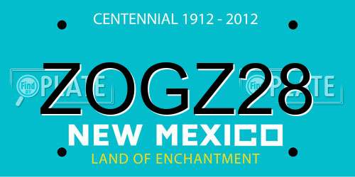 ZOGZ28 New Mexico License Plate