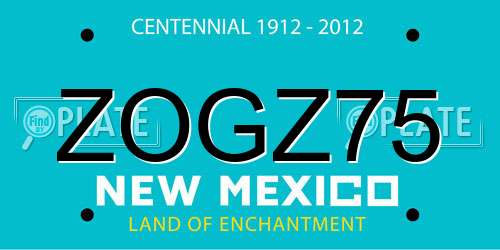 ZOGZ75 New Mexico License Plate