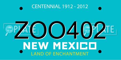 ZOO402 New Mexico License Plate