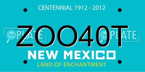 ZOO40T New Mexico License Plate