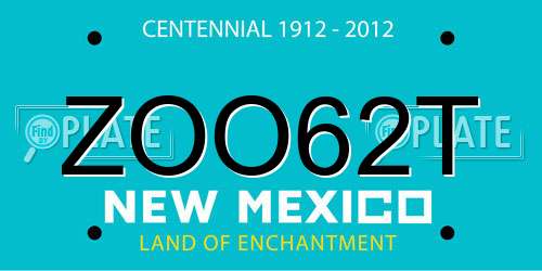 ZOO62T New Mexico License Plate