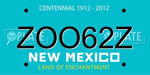 ZOO62Z New Mexico License Plate