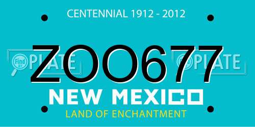 ZOO677 New Mexico License Plate