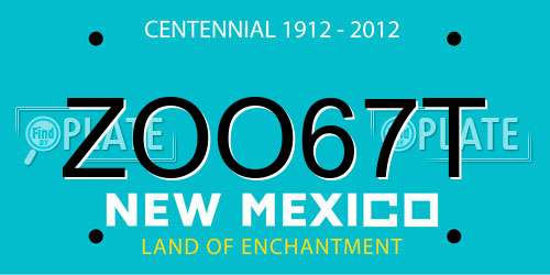 ZOO67T New Mexico License Plate