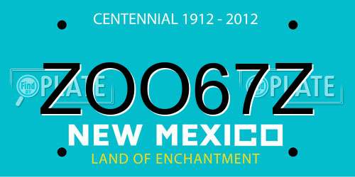 ZOO67Z New Mexico License Plate