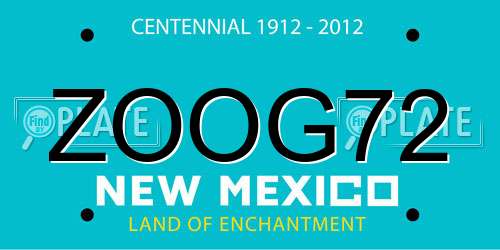 ZOOG72 New Mexico License Plate