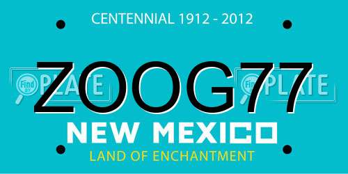 ZOOG77 New Mexico License Plate