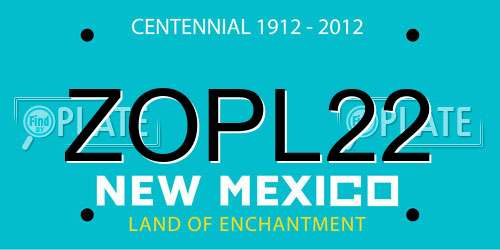 ZOPL22 New Mexico License Plate