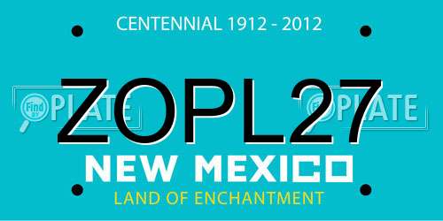 ZOPL27 New Mexico License Plate
