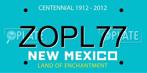 ZOPL77 New Mexico License Plate