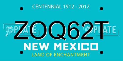 ZOQ62T New Mexico License Plate