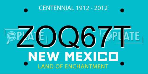 ZOQ67T New Mexico License Plate