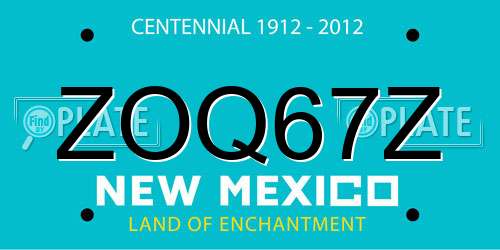 ZOQ67Z New Mexico License Plate