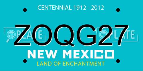 ZOQG27 New Mexico License Plate