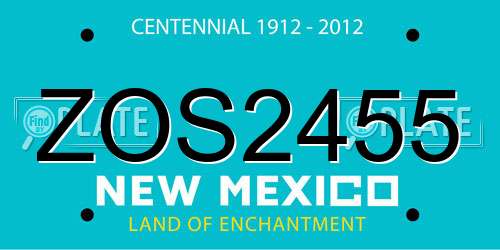 ZOS2455 New Mexico License Plate