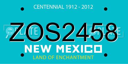 ZOS2458 New Mexico License Plate