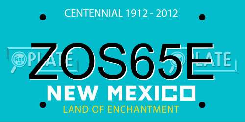 ZOS65E New Mexico License Plate