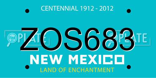 ZOS683 New Mexico License Plate