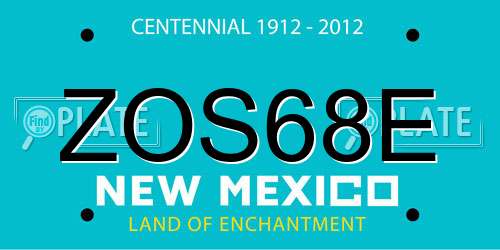 ZOS68E New Mexico License Plate