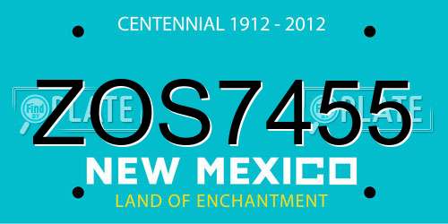 ZOS7455 New Mexico License Plate