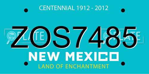 ZOS7485 New Mexico License Plate