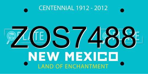 ZOS7488 New Mexico License Plate