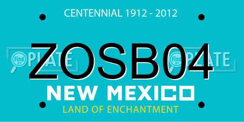 ZOSB04 New Mexico License Plate