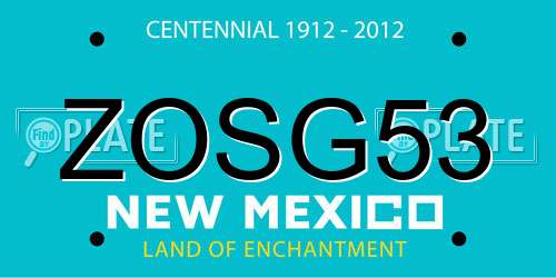 ZOSG53 New Mexico License Plate