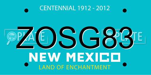 ZOSG83 New Mexico License Plate
