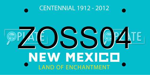 ZOSS04 New Mexico License Plate