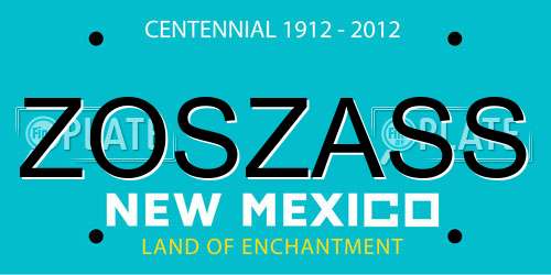 ZOSZASS New Mexico License Plate