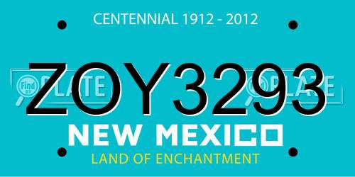 ZOY3293 New Mexico License Plate
