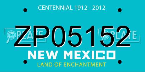 ZP05152 New Mexico License Plate
