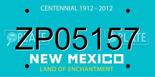 ZP05157 New Mexico License Plate