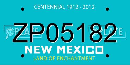 ZP05182 New Mexico License Plate