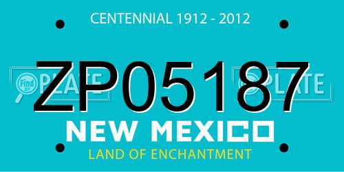 ZP05187 New Mexico License Plate