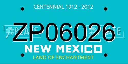ZP06026 New Mexico License Plate