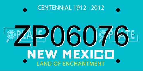 ZP06076 New Mexico License Plate