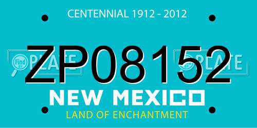 ZP08152 New Mexico License Plate