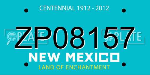 ZP08157 New Mexico License Plate