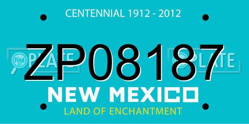 ZP08187 New Mexico License Plate