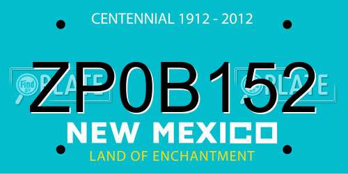ZP0B152 New Mexico License Plate