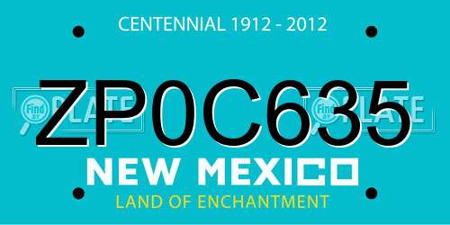 ZP0C635 New Mexico License Plate