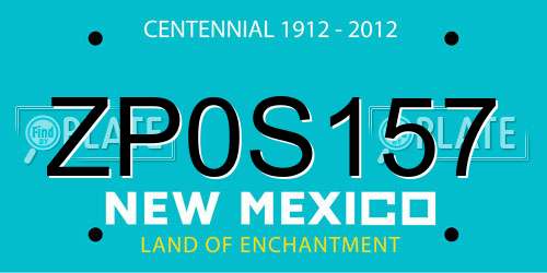 ZP0S157 New Mexico License Plate