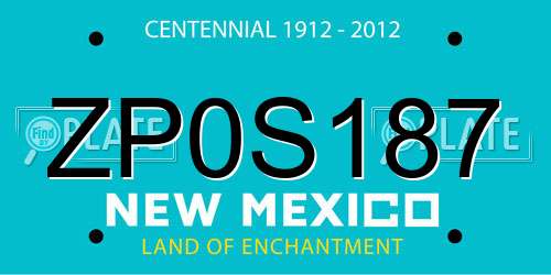 ZP0S187 New Mexico License Plate