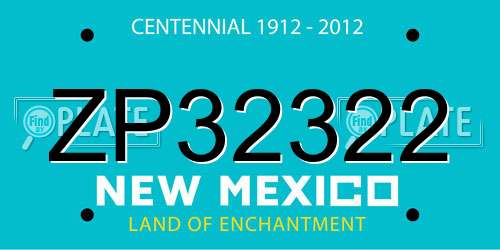 ZP32322 New Mexico License Plate