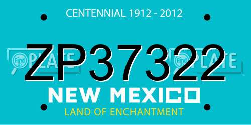 ZP37322 New Mexico License Plate